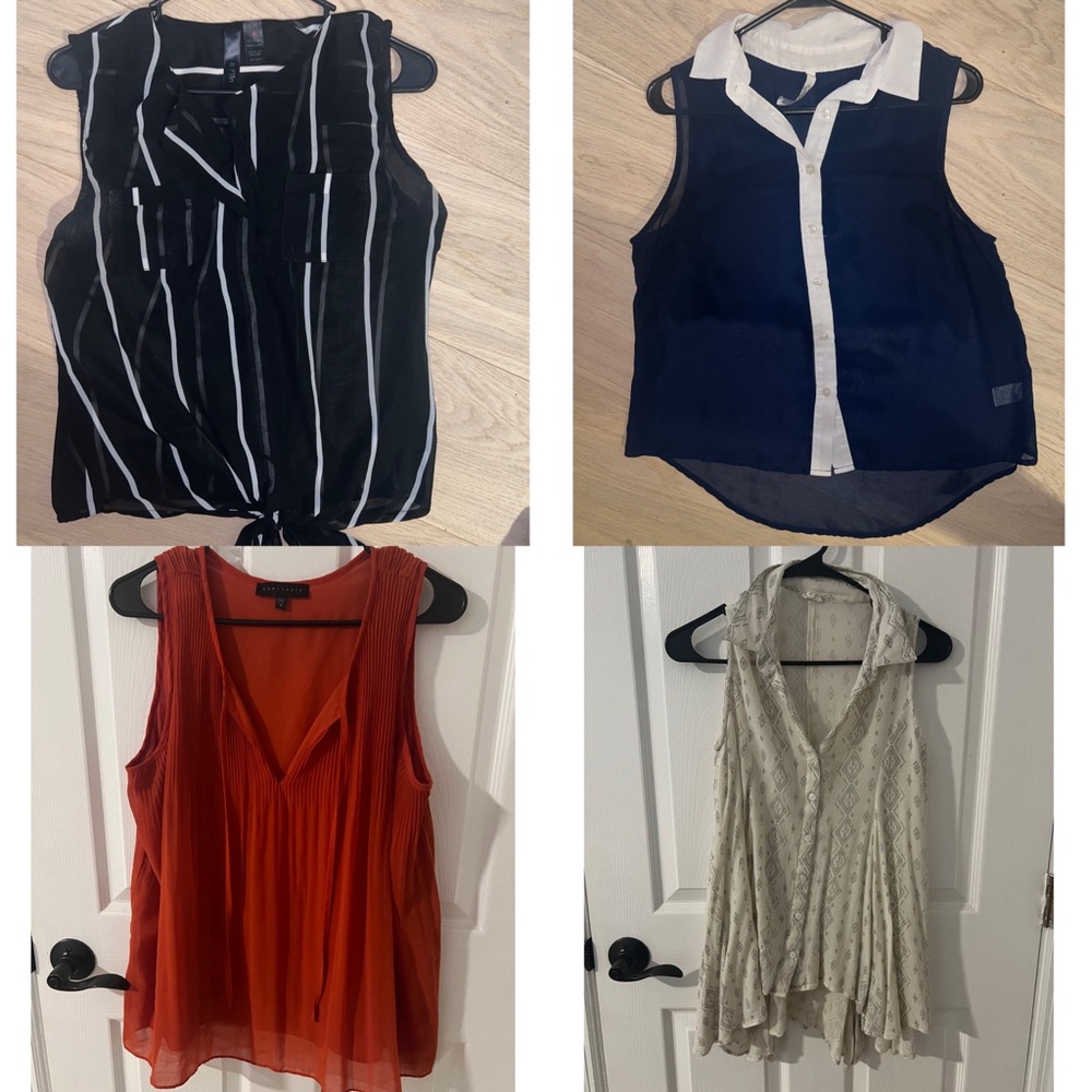 Bundle of sleeveless Business Casual blouses